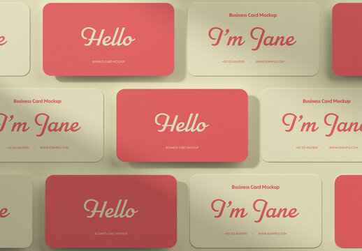 Rounded Corner Business Card Mockup
