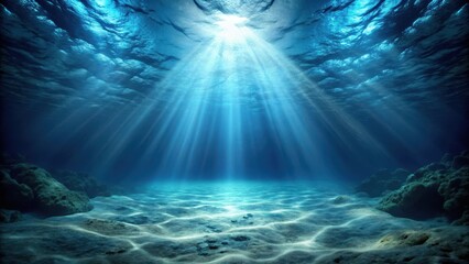 Dark mysterious ocean trench depths