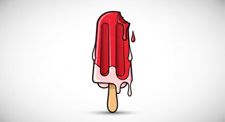 Red popsicle illustration vector graphic design summer treat ice cream dessert frozen snack sweet food drawing 100