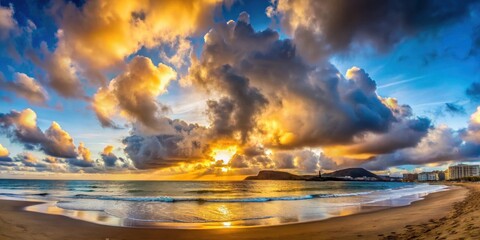 Barque Anneau Nuages Coucher Soleil