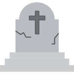 Obraz premium Gravestone Icon | Flat Vector Cemetery & Halloween Icon