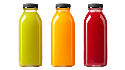 Vibrant Trio of Cold-Pressed Fruit and Vegetable Juices