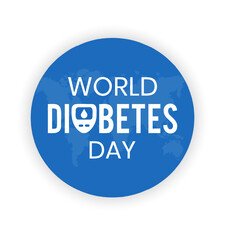 November 14 World Diabetes Day Vector | Healthcare Awareness Design | Blue Circle Symbol Illustration