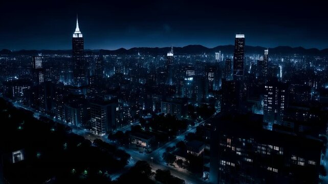 Nighttime Blackout Showing Power Cut Impact
