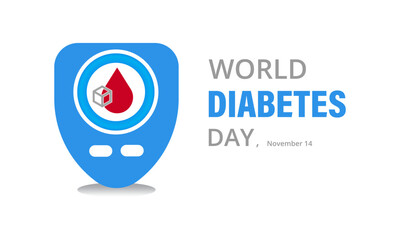 November 14 World Diabetes Day Vector | Healthcare Awareness Design | Blue Circle Symbol Illustration
