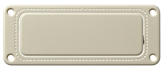 Blank 3D Textured Cream Label with Perforated Border and Attachment Holes