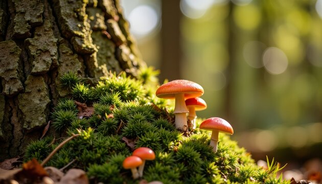 mushrooms in the forest
