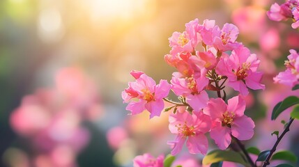 Lagerstroemia calculate curs flowers in blur background