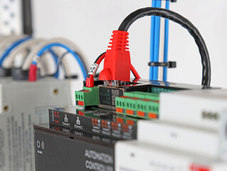 Cable with Rj45 connector for Ethernet signal transmission. 