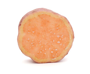 Three sweet potatoes on a white background