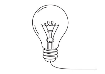 Light bulb line art Vector