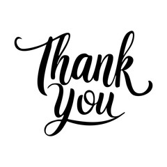 Obraz premium Thank You handwritten vector lettering calligraphy illustration