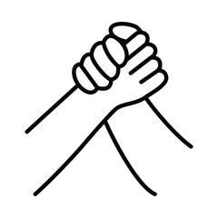 Arm Wrestling doodle icon EPS 10 file