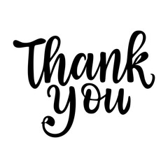 Thank You handwritten vector lettering calligraphy illustration