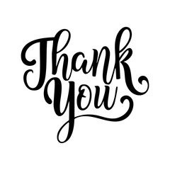 Thank You handwritten vector lettering calligraphy illustration