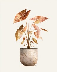 Coppery metallic hues adorn a stunning cuprea plant thriving in its pot