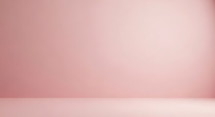 Fototapeta premium A soft pink wall and floor create a minimalist studio background with gentle lighting