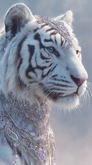 Naklejka premium Luxury Mystic Tiger– Spiritual & Jewelry Fantasy Art