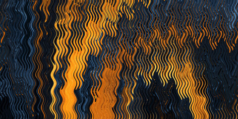 Textured abstract background with wavy vertical lines of orange and dark blue