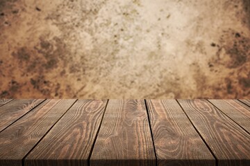 Fototapeta premium Empty wooden desk top and wall background