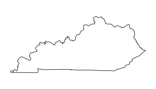 Kentucky map. Kentucky USA map vector. Kentucky outline map on white background