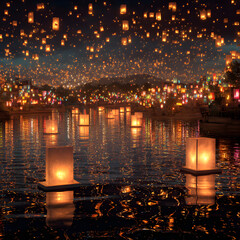 Illuminating the Night: A estival of Floating Lanters Celebrating Light, Tradiion, and Community in Mesmrizing Nighttime Events Woldwide