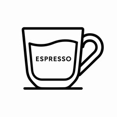 Espresso in a minimalist glass cup with simple line design  