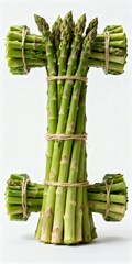 Green Asparagus in a Dumbbell Shape Healthy Food and Fitness Concept for Strength and Wellbeing