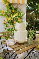 Italian Lemon Themed Two Tier Cake