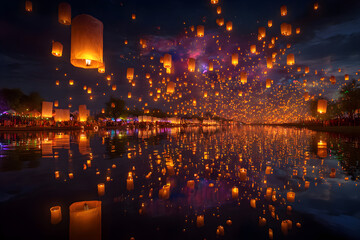 Illuminating the Night: A estival of Floating Lanters Celebrating Light, Tradiion, and Community in Mesmrizing Nighttime Events Woldwide