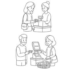 couple with shopping cart and credit card