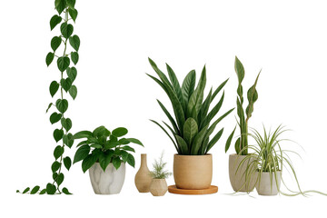 Fototapeta premium Assorted Potted Indoor Plants On Light Setting
