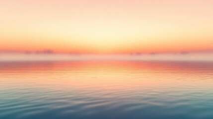 Obraz premium Serene sunset over calm water with soft pastel colors 