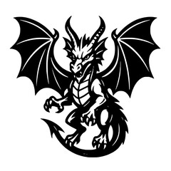 dragon bat on black and white concept