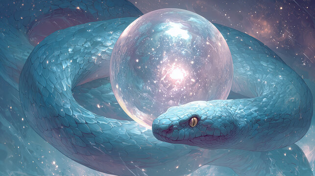 Mystical Snake &ndash; Spiritual Fantasy Cosmic Art