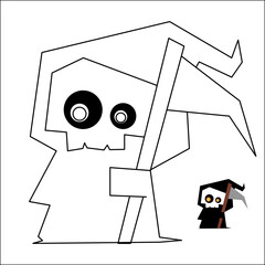 Coloring pages for kids, Halloween. Grim Reaper, Grim Reaper