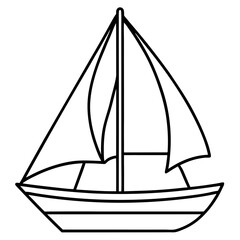 Classic Sailboat Line Art Vector
