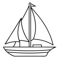 Classic Sailboat Line Art Vector