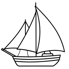 Classic Sailboat Line Art Vector
