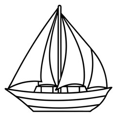 Classic Sailboat Line Art Vector