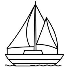 Classic Sailboat Line Art Vector