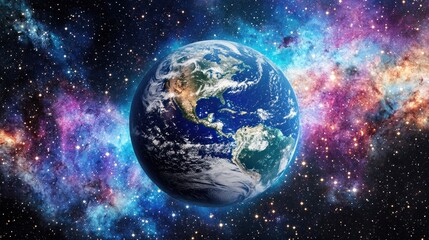 Fototapeta premium Earth in vibrant space