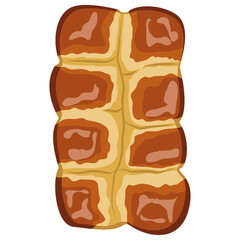 french brioche bread top view vector.