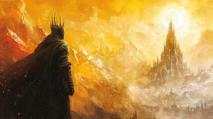 Towering Citadel - A Dark Lords Gaze Upon a Golden City.