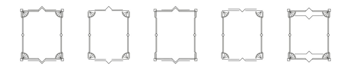 Art deco frame vector design. Square and rectangular modern line minimalistic border