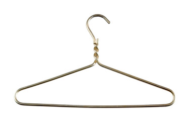 Simple Gold Clothes Hanger on White Background