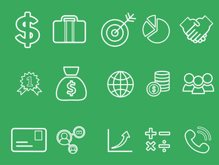 money bag icon collection Save money sign. Cash, loan, coin, dollar, saving, budget, earning money, revenue symbol. Hands holding dollar coin flat and line style - stock vector