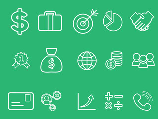 money bag icon collection Save money sign. Cash, loan, coin, dollar, saving, budget, earning money, revenue symbol. Hands holding dollar coin flat and line style - stock vector