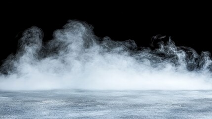 A black background with white smoke rising from the bottom.