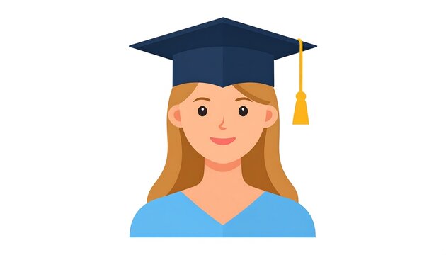 Cartoon female graduate